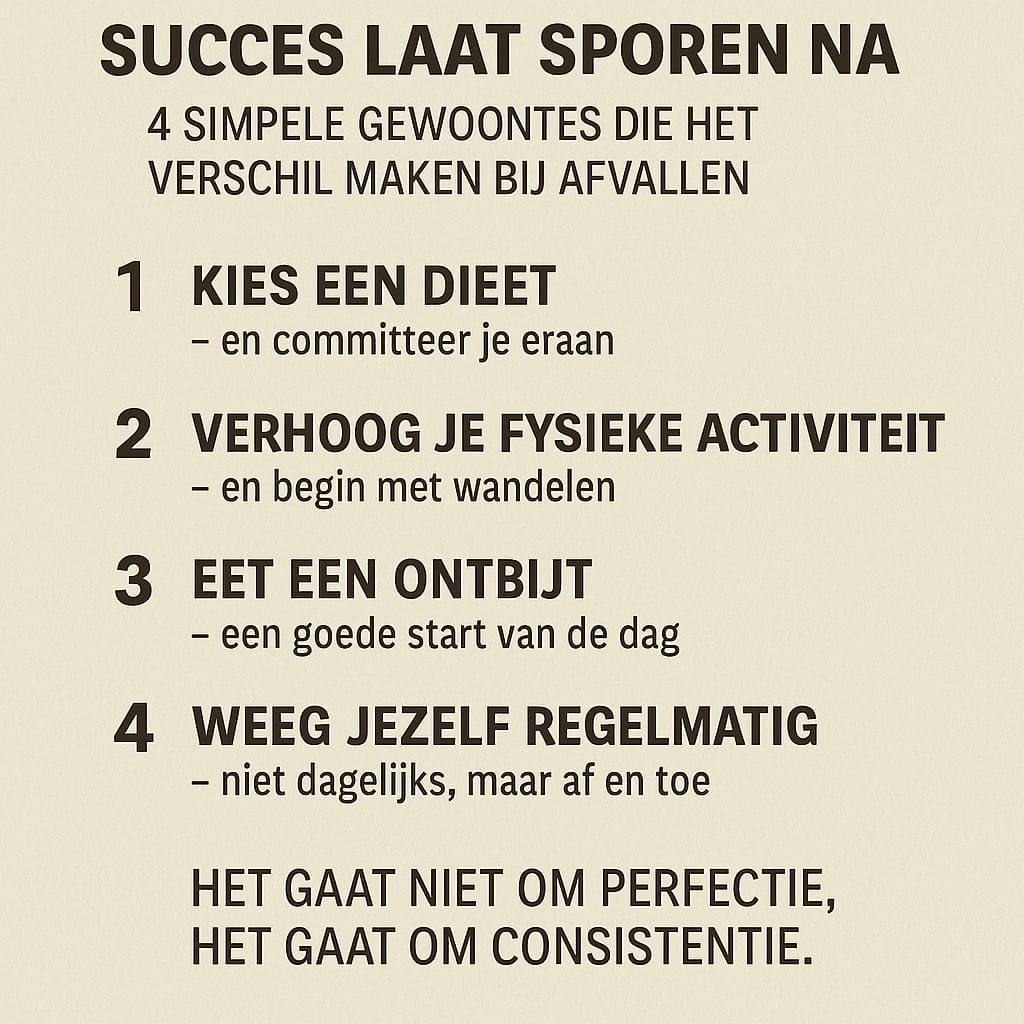 4 Simpele Gewoontes die Echt Werken bij Afvallen – Zonder Crashdieet of Hype